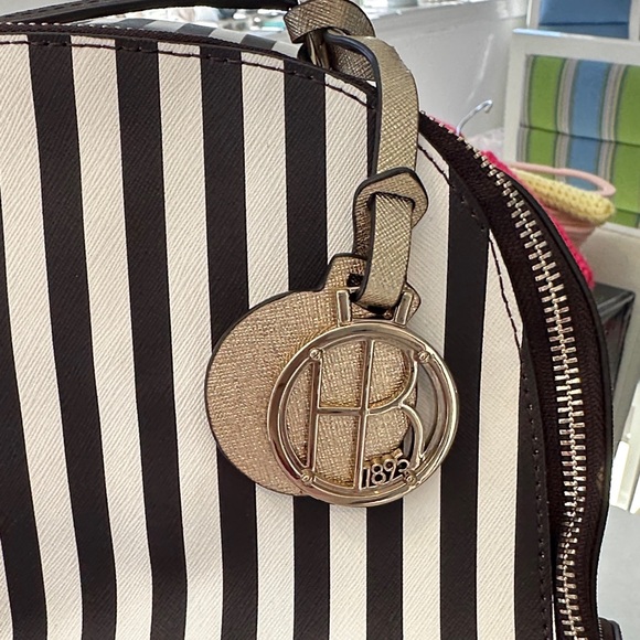 Henri Bendel Classic Brown and White Striped Backpack main image 9